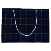 Grand Sac Cadeau Classic Navy Blue Plaid Christmas (Dos)