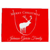 Grand Sac Cadeau Classic Red Reindeer Elegant Christmas  (Dos)