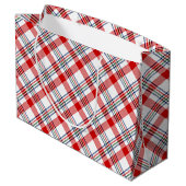 Grand Sac Cadeau Classic Rouge Vert Bleu Blanc Plaid Motif (Dos Angle)