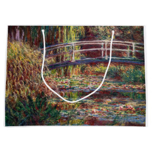 Grand Sac Cadeau Claude Monet - Bassin aux nymphéas, harmonie rose