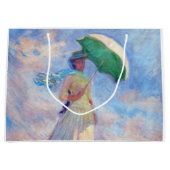 Grand Sac Cadeau Claude Monet - Femme avec un parasol face à droite (Devant)