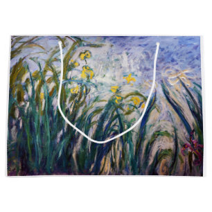 Grand Sac Cadeau Claude Monet - Iris jaunes et violets