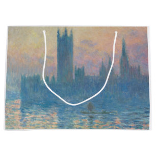Grand Sac Cadeau Claude Monet Les maisons du Parlement Coucher de s