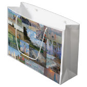 Grand Sac Cadeau Claude Monet - Patchwork de chefs-d'oeuvre (Devant Angle)