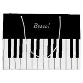 Grand Sac Cadeau Clavier Piano élégant Nom et message personnalisés (Dos)