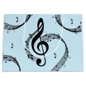 Grand Sac Cadeau Climacic G Clef Music Blue (Devant)