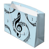 Grand Sac Cadeau Climacic G Clef Music Blue (Dos Angle)