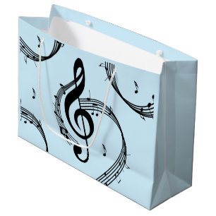 Grand Sac Cadeau Climacic G Clef Music Blue