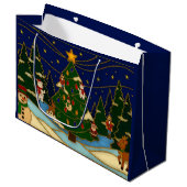 Grand Sac Cadeau Cloisonne Art Whimsical Forest Classic Christmas  (Devant Angle)