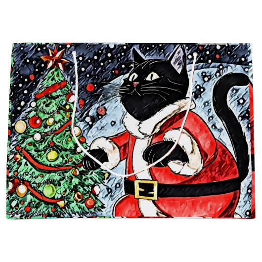 Grand Sac Cadeau Clôture de chat (Devant)