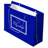 Grand Sac Cadeau Cobalt blue bridesmaid personnalisable (Devant Angle)