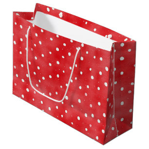 Grand Sac Cadeau Coccinelle Rouge Points Blancs Anniversaire