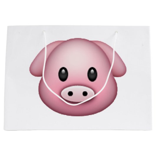 Grand Sac Cadeau Cochon - Emoji (Devant)