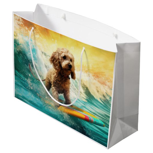 Grand Sac Cadeau Cockapoo Beach Surf Paining (Dos Angle)