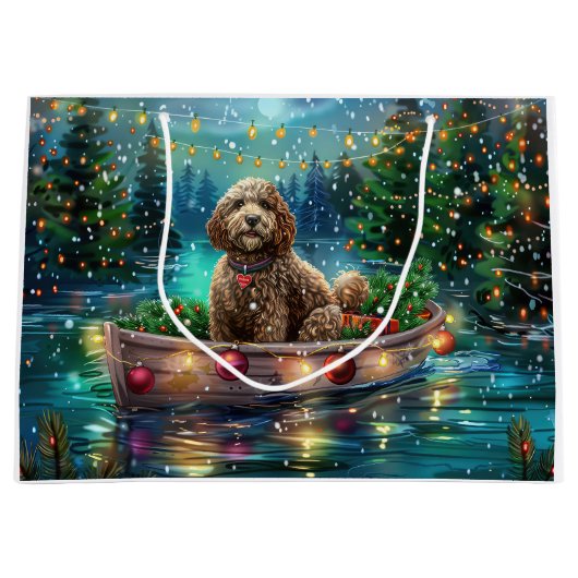 Grand Sac Cadeau Cockapoo Christmas Festive Voyage (Devant)