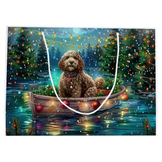 Grand Sac Cadeau Cockapoo Christmas Festive Voyage (Dos)