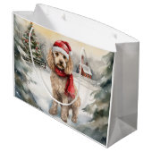 Grand Sac Cadeau Cockapoo Dog in Snow Christmas (Dos Angle)