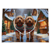 Grand Sac Cadeau Cockapoo Dogs Christmas Snow Holiday  (Devant)