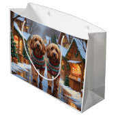 Grand Sac Cadeau Cockapoo Dogs Christmas Snow Holiday  (Dos Angle)