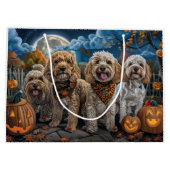 Grand Sac Cadeau Cockapoo Halloween Éffrayant (Dos)