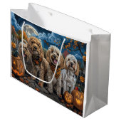 Grand Sac Cadeau Cockapoo Halloween Éffrayant (Devant Angle)
