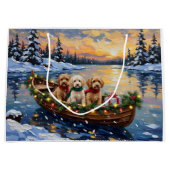 Grand Sac Cadeau Cockapoo Noël Bateau Fêtes (Devant)