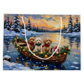 Grand Sac Cadeau Cockapoo Noël Bateau Fêtes (Dos)