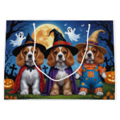 Grand Sac Cadeau Cocker Chiens espagnols Citrouille Halloween Funny (Devant)