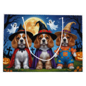 Grand Sac Cadeau Cocker Chiens espagnols Citrouille Halloween Funny (Dos)