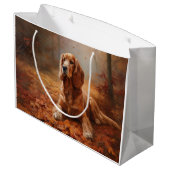 Grand Sac Cadeau Cocker Spaniel à l'automne Feuilles automne Inspir (Dos Angle)