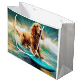 Grand Sac Cadeau Cocker Spaniel Beach Surf Peinture (Devant Angle)