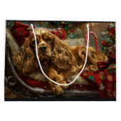 Grand Sac Cadeau Cocker Spaniel Chien Festif de Noël (Dos)