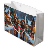 Grand Sac Cadeau Cocker Spaniel Dogs Christmas Snow Holiday (Dos Angle)