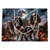 Grand Sac Cadeau Cocker Spaniel Halloween Éffrayant (Devant)