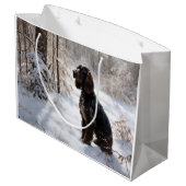 Grand Sac Cadeau Cocker Spaniel Laisser Neige Noël (Dos Angle)