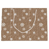 Grand Sac Cadeau Cocoa Cream Snowflakes Christmas (Devant)