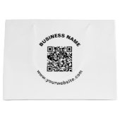 Grand Sac Cadeau Code QR avec nom d'entreprise Texte circulaire gra (Devant)