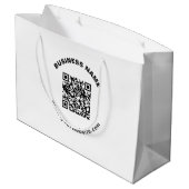 Grand Sac Cadeau Code QR avec nom d'entreprise Texte circulaire gra (Dos Angle)