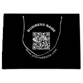 Grand Sac Cadeau Code QR avec nom d'entreprise Texte circulaire gra (Devant)
