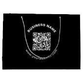 Grand Sac Cadeau Code QR avec nom d'entreprise Texte circulaire gra (Dos)