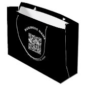 Grand Sac Cadeau Code QR avec nom d'entreprise Texte circulaire gra (Dos Angle)