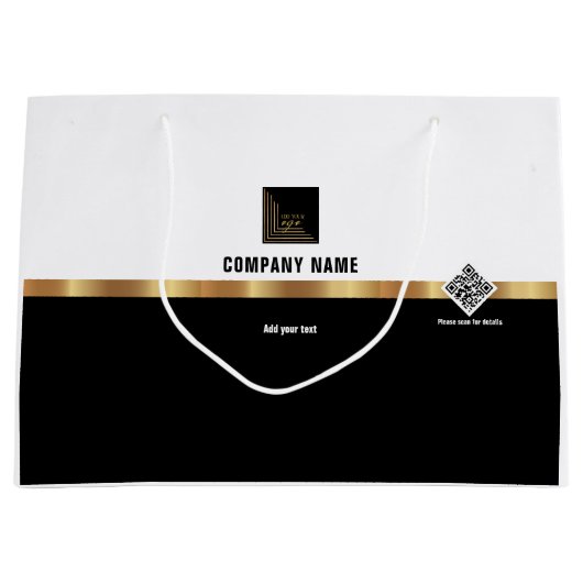 Grand Sac Cadeau Code QR de cadeau pour employé client professionne (Devant)