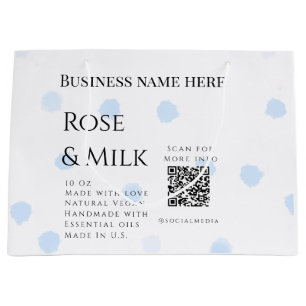 Grand Sac Cadeau Code QR de l'entreprise de savon artisanal au lait