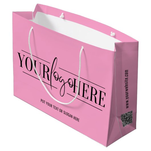 Grand Sac Cadeau Code QR du logo de l'entreprise (Dos Angle)