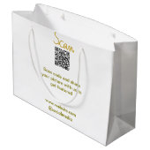 Grand Sac Cadeau Code QR Golden Scan pailletant simple calligraphie (Dos Angle)