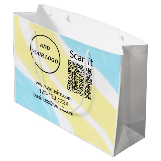 Grand Sac Cadeau Code QR minimal simple ajouter logo scanner code n (Dos Angle)