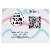 Grand Sac Cadeau Code QR minimal simple ajouter un logo nom de code (Dos)