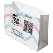 Grand Sac Cadeau Code QR minimal simple ajouter un logo nom de code (Dos Angle)