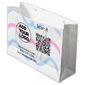 Grand Sac Cadeau Code QR minimal simple ajouter un logo nom de code (Devant Angle)