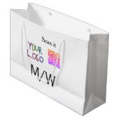 Grand Sac Cadeau Code QR minimal simple ajouter un logo nom de code (Devant Angle)